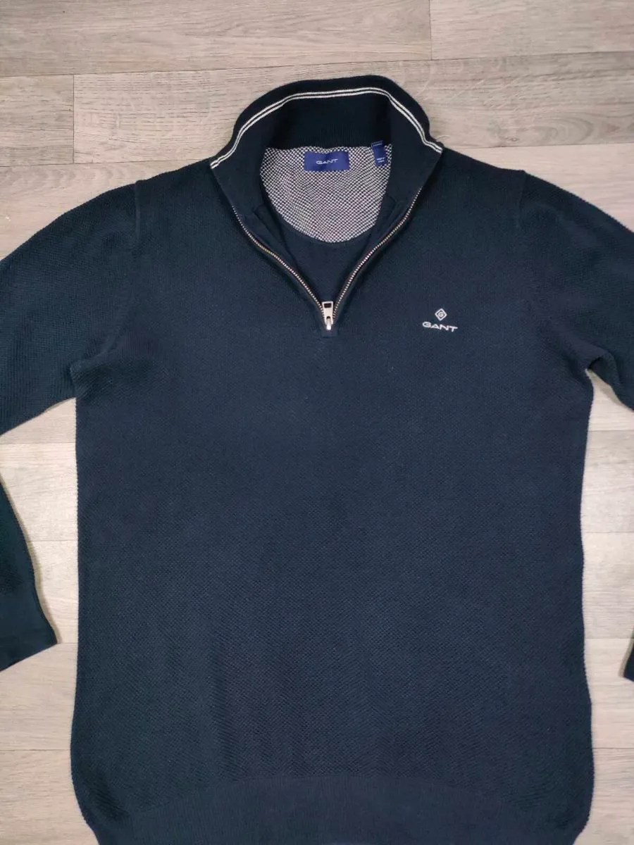 Gant Half Zip Cotton Jumper Mens M/L - Image 2