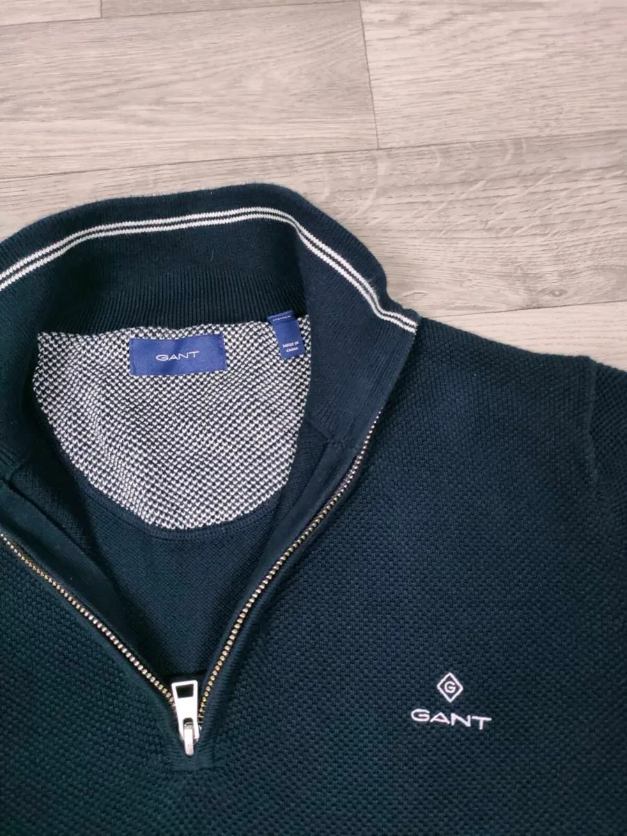 Gant Half Zip Cotton Jumper Mens M/L - Image 3