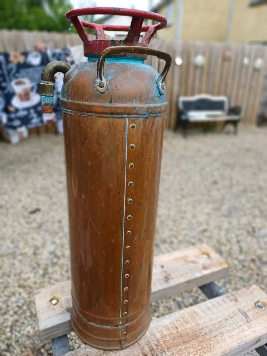 1930s Copper & Brass 303 Fire Extinguisher - Image 3