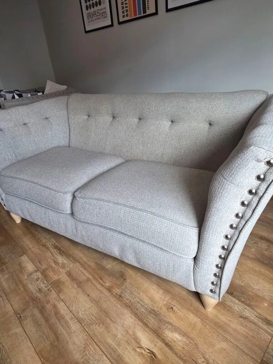 Cream couch and chair - Image 2