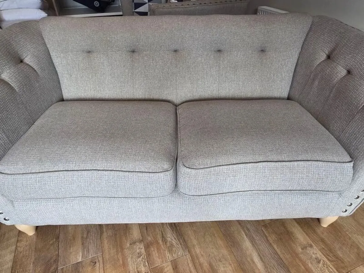Cream couch and chair - Image 3