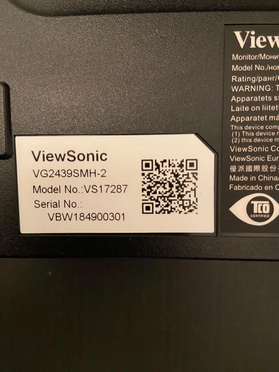 24" ViewSonic Full HD Ergonomic Monitor (VG2439smh - Image 2