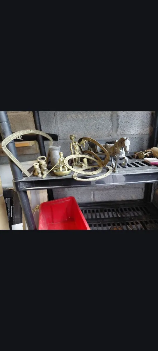 vintage brass ornaments and figurines lot