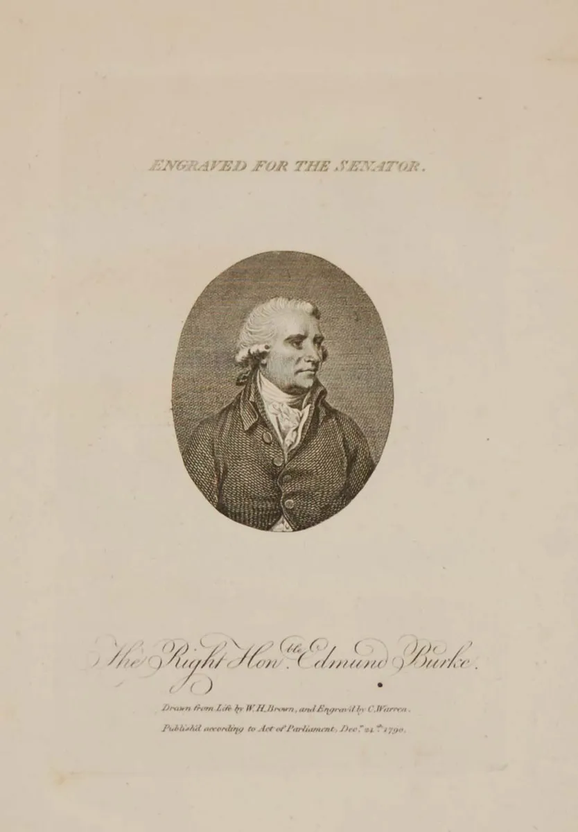 Edmund Burke Antique Print 1790 - Image 1