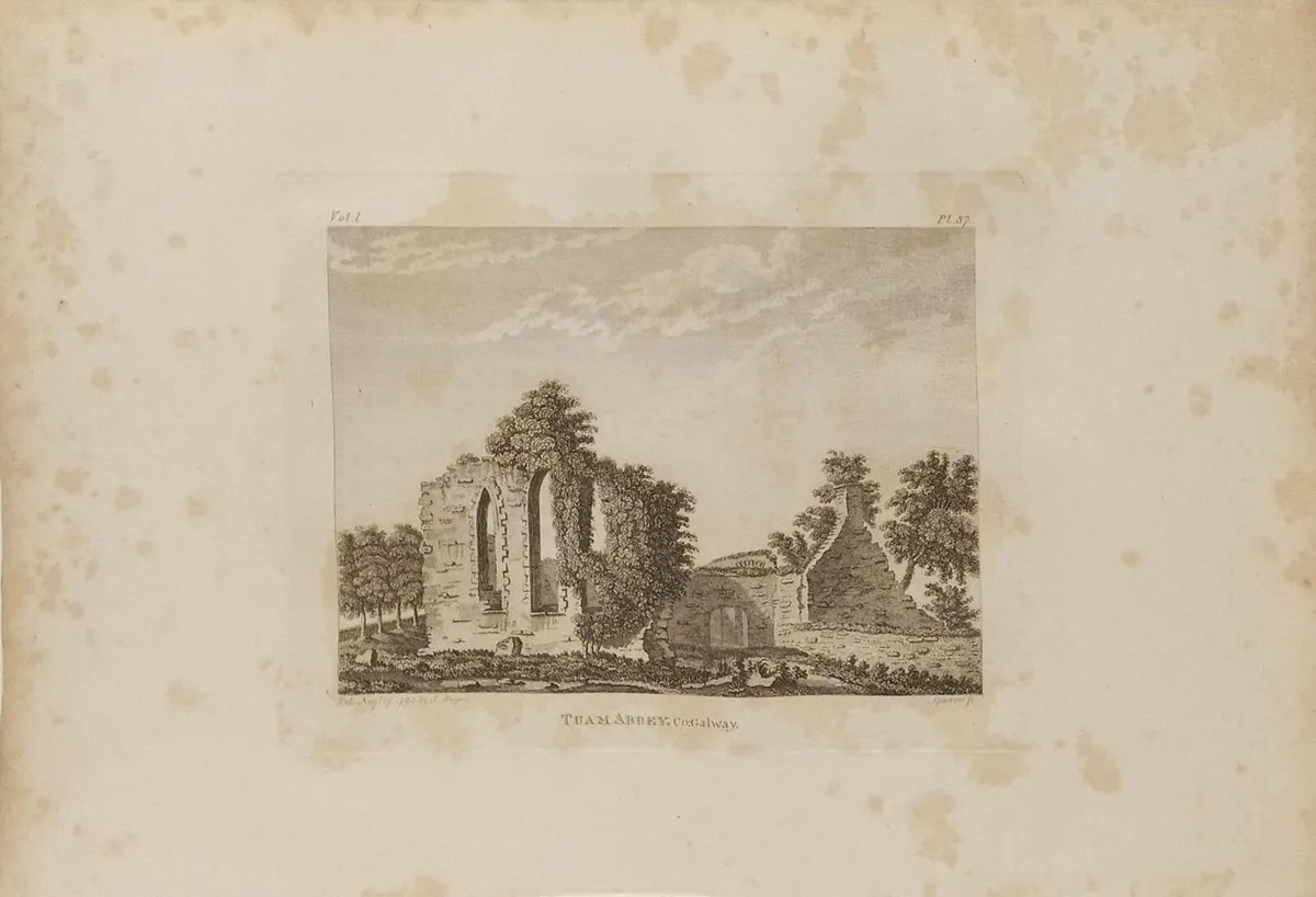 Tuam Abbey Galway 1792 Antique Print - Image 1