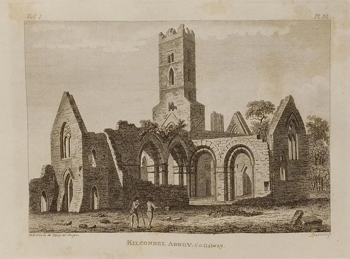 Kilconnel Abbey Galway 1793 Antique Print - Image 1