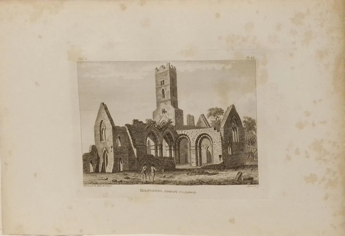 Kilconnel Abbey Galway 1793 Antique Print - Image 2
