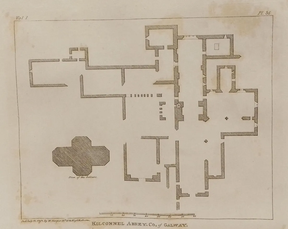 Kilconnel Abbey Galway 1793 Antique Plan - Image 2