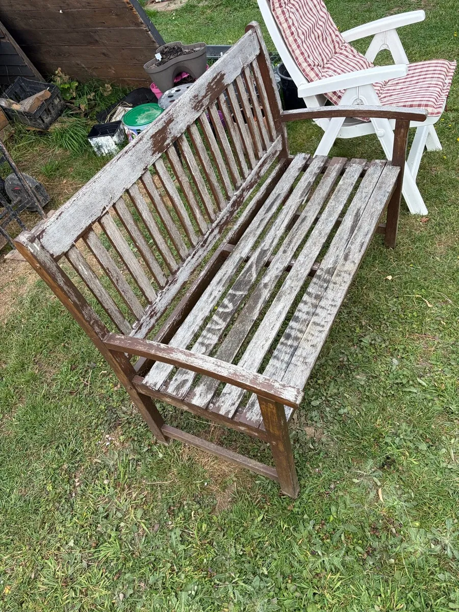 wooden garden bench - Image 2