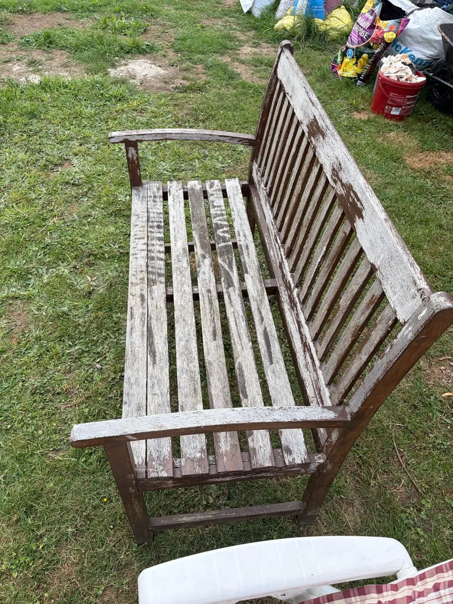 wooden garden bench - Image 3