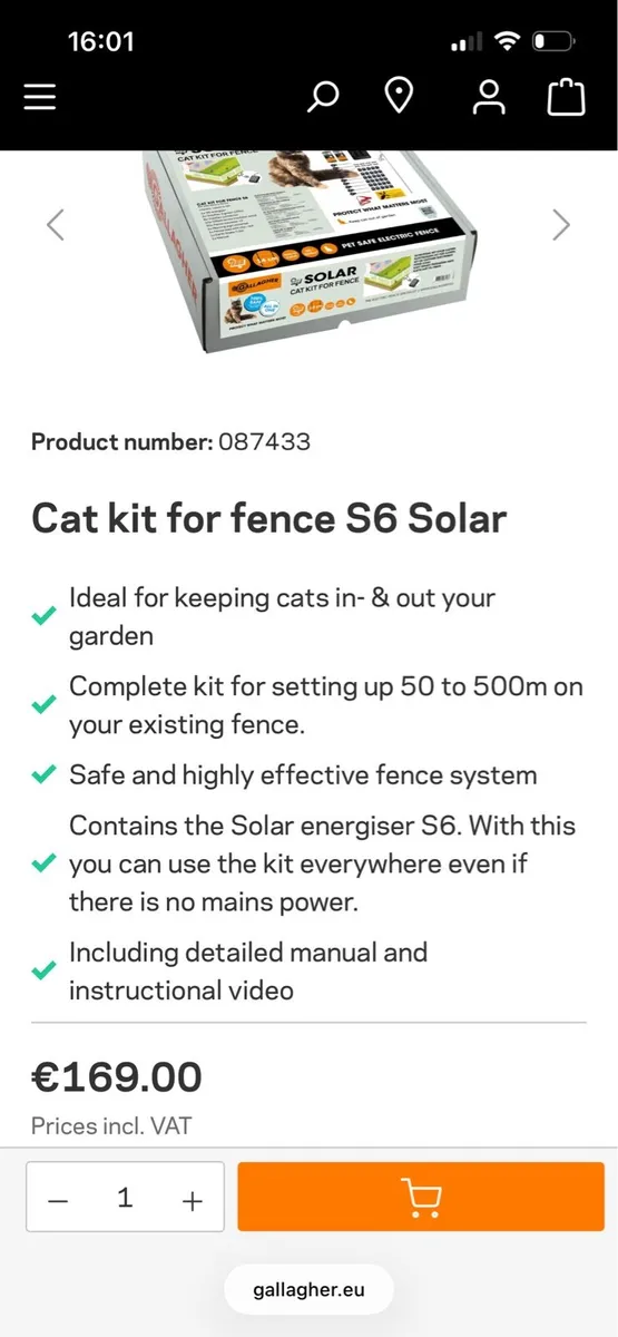 Gallagher solar cat fence - Image 1