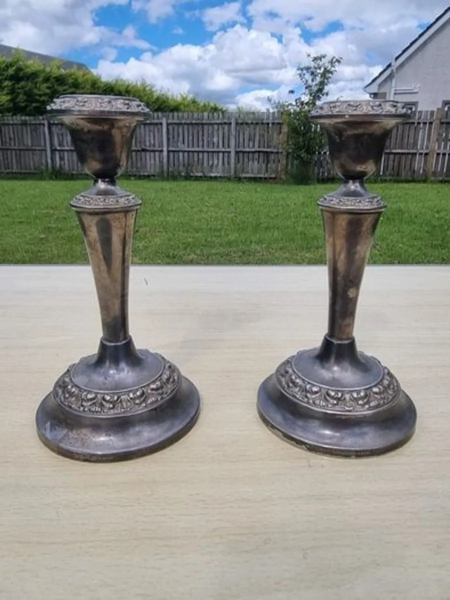 Silver-plated Ianthe candlesticks - Image 1