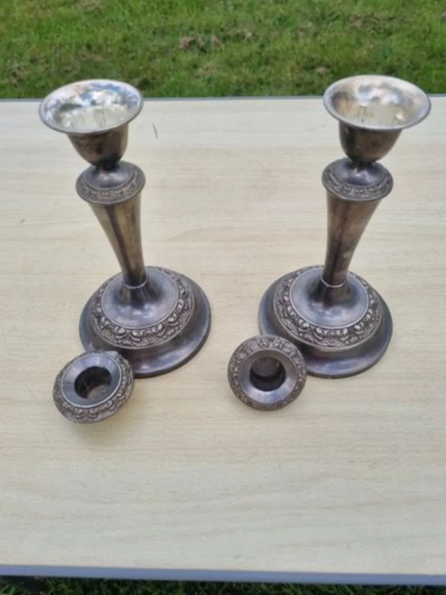 Silver-plated Ianthe candlesticks - Image 3