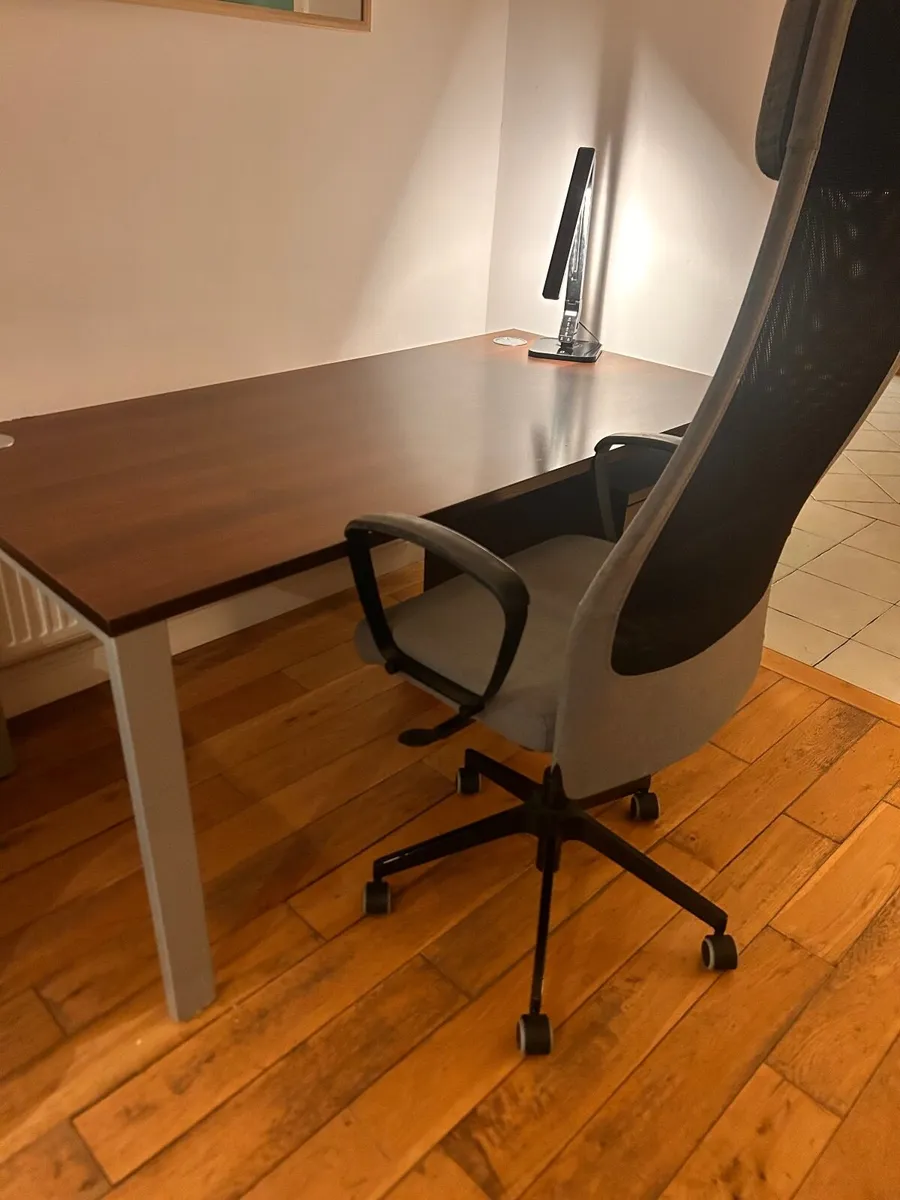 Office desk, locker and chair for sale - Image 1