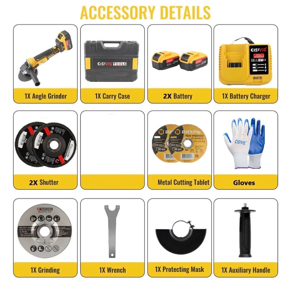 21V 125mm NEW Brushless Cordless Angle Grinder - Image 3