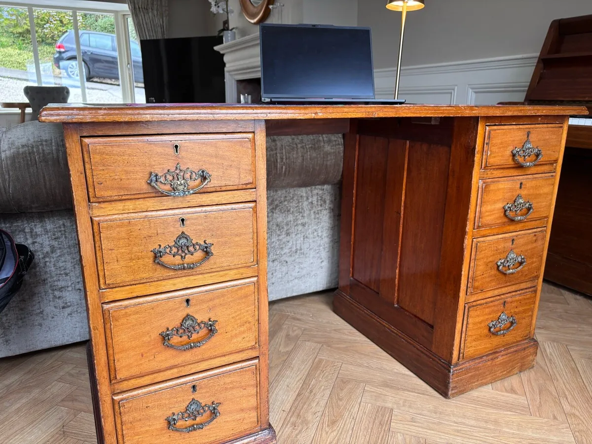 Solid Wood Pedestal Desk - Image 4