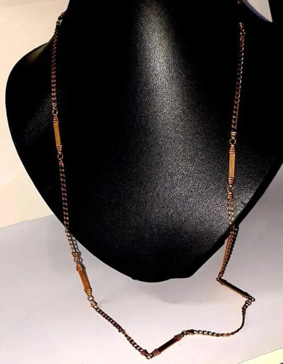 Vintage 9ct Gold 26" Bar & Link Necklace - Image 4
