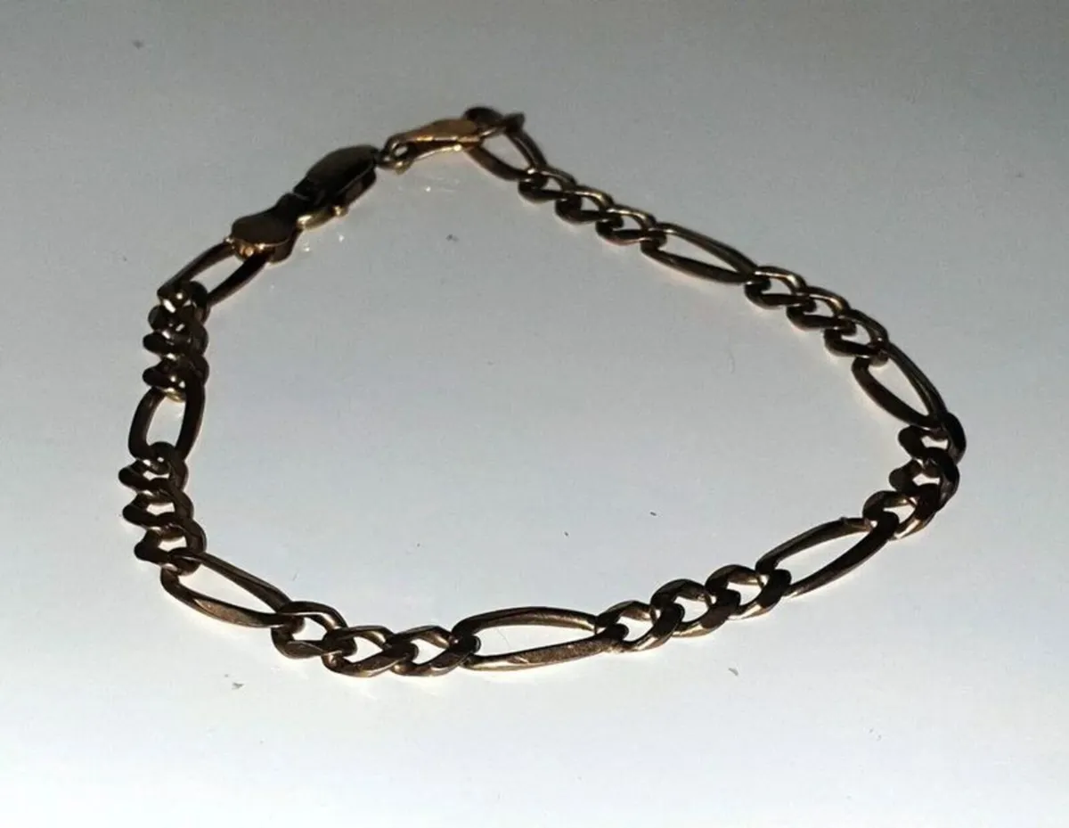 Vintage 9ct Gold Figaro Bracelet - Image 2