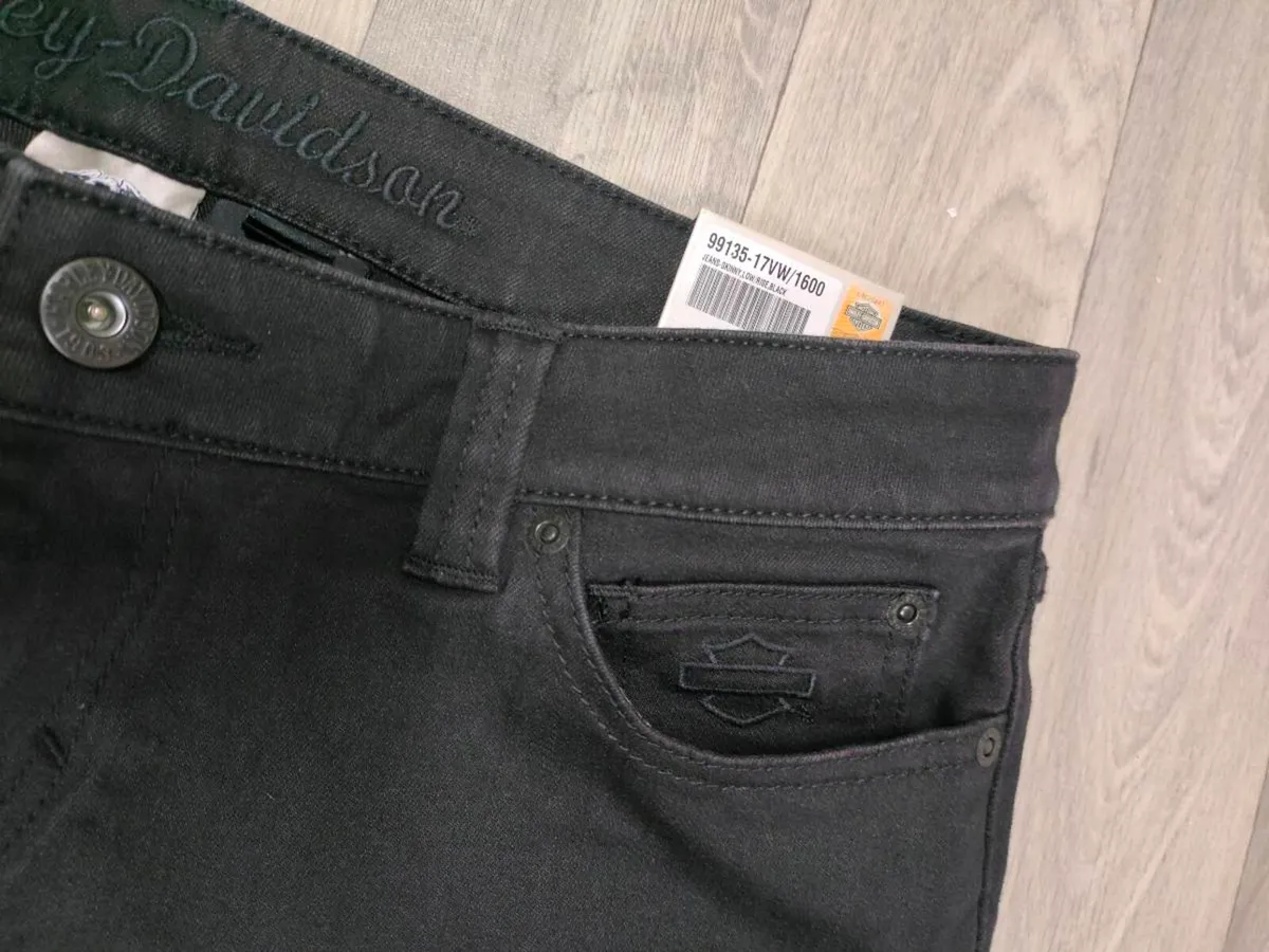 Harley Davidson Black Skinny Jeans Womens 16 - Image 4