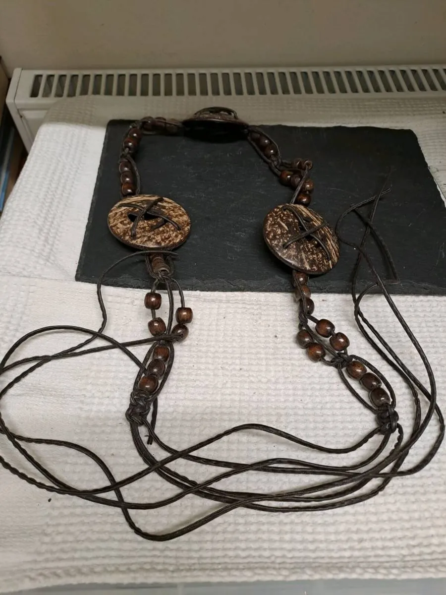 Boho Coconut Shell & Wooden Bead Belt - Image 1