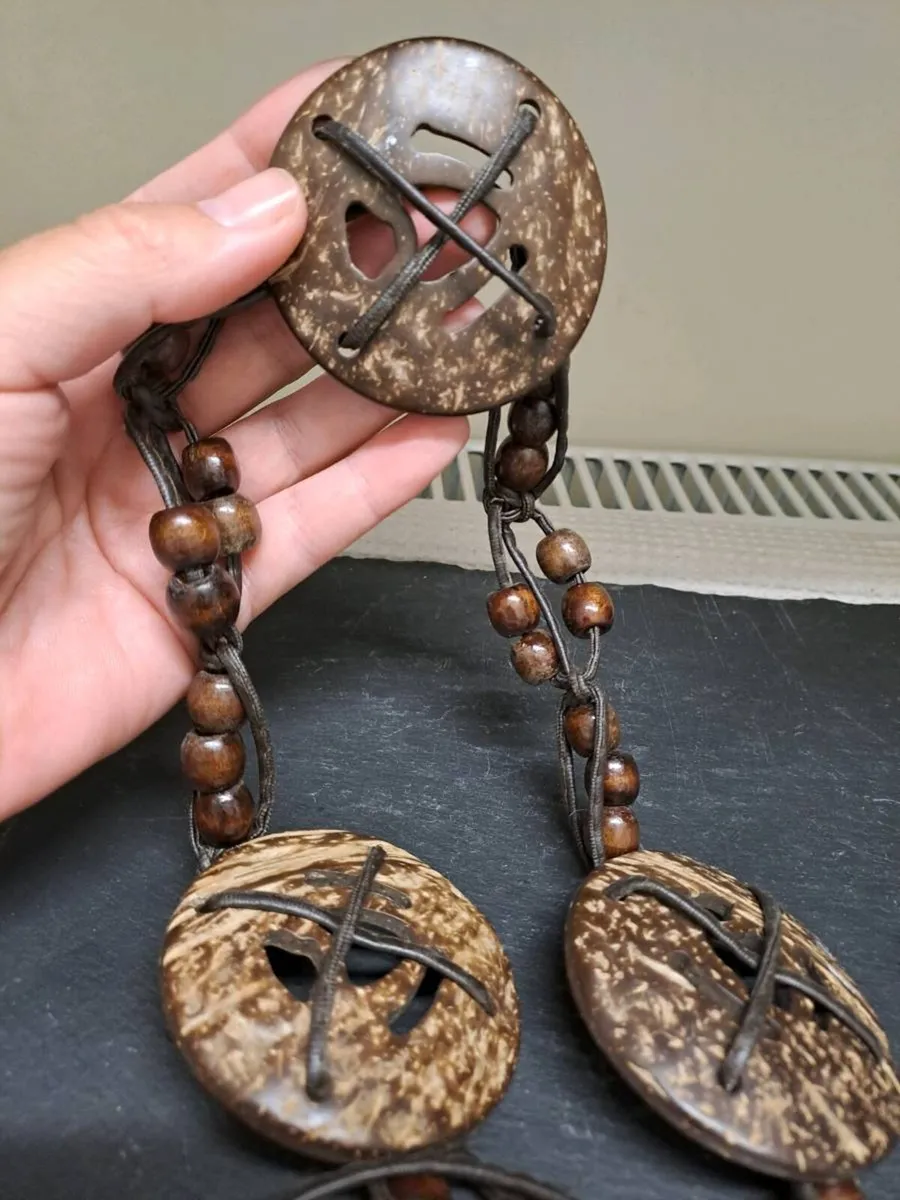 Boho Coconut Shell & Wooden Bead Belt - Image 2