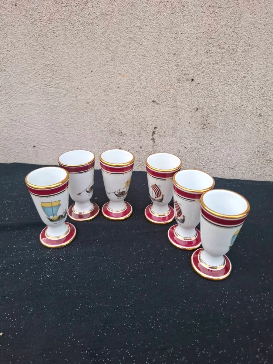 6 ship porcelain paris cups - Image 1