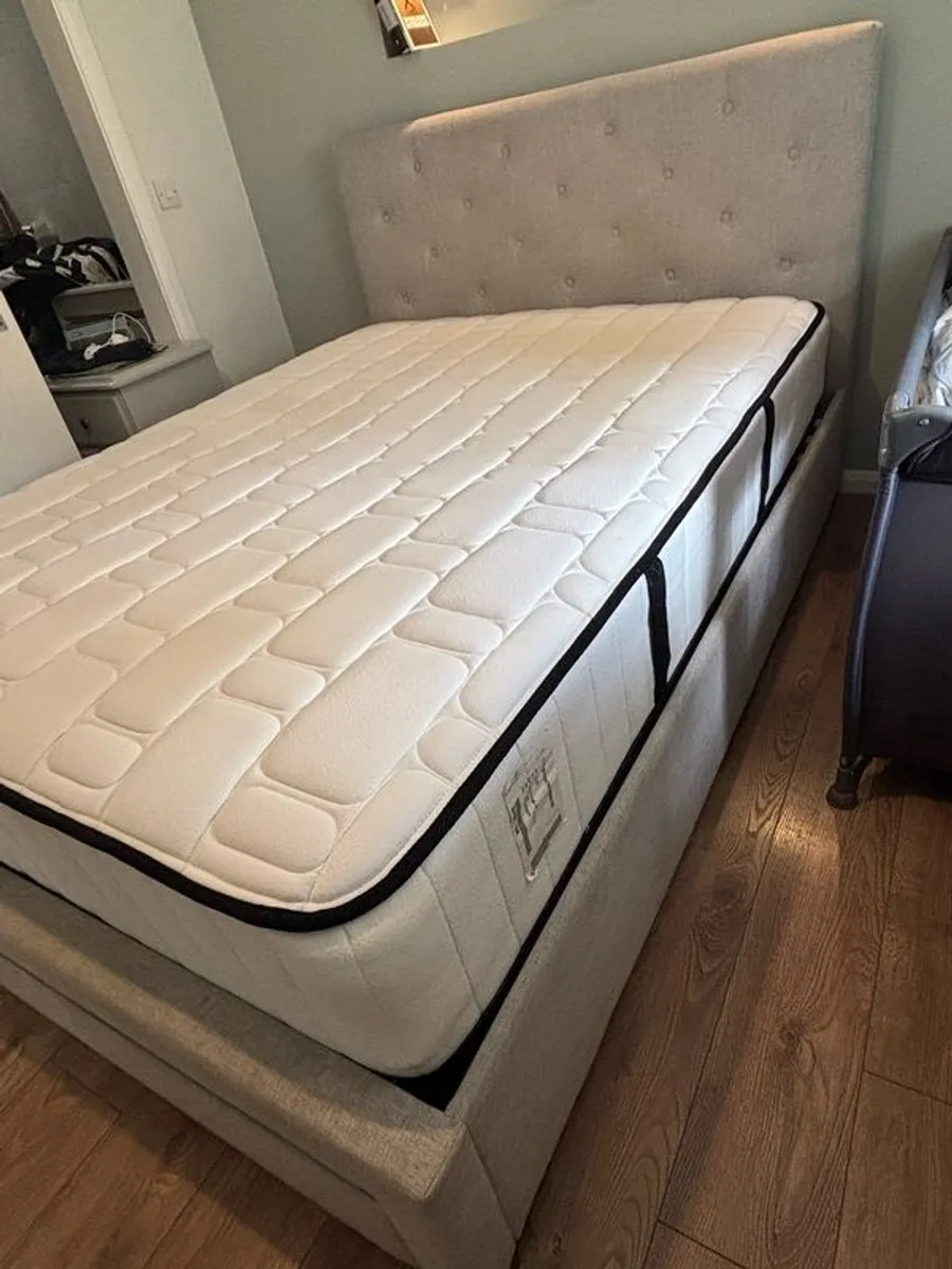 King size bed and mattress - Image 2