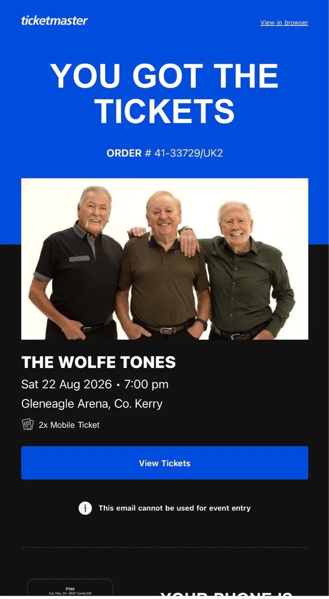 Wolfe Tones Tickets - Image 1