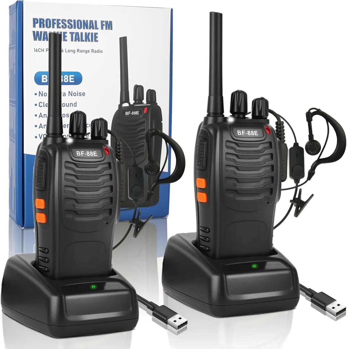 2Pcs Walkie Talkies Rechargeable, Walkie Talkies f