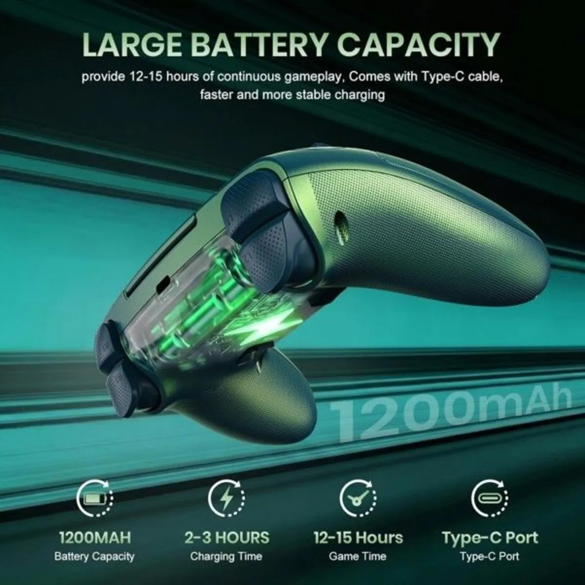 Wireless Controller for PS5/Slim/Pro/PC, Bluetooth - Image 4