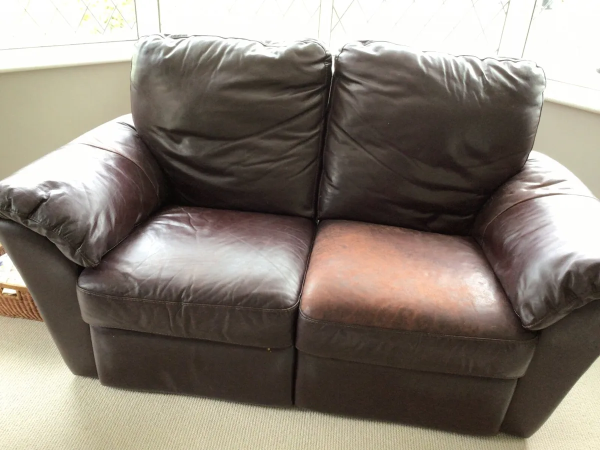 Leather 2 Seater Sofa Recliner - Image 2