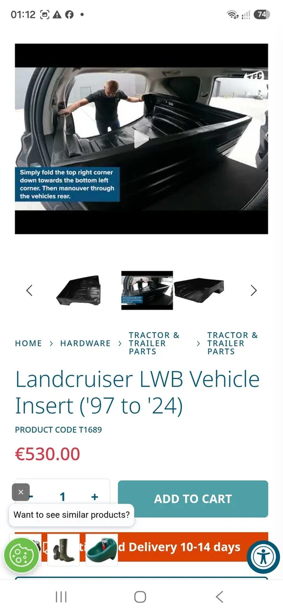 Toyota landcruiser rear plastic insert tub ( jfc ) - Image 1