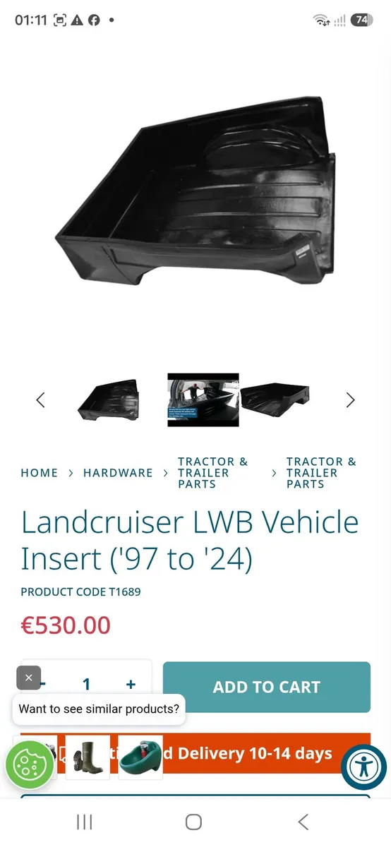 Toyota landcruiser rear plastic insert tub ( jfc ) - Image 2