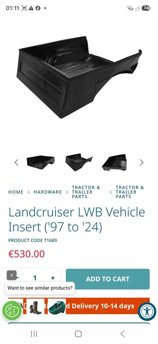 Toyota landcruiser rear plastic insert tub ( jfc ) - Image 3