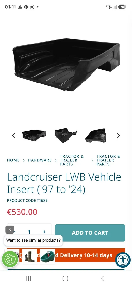 Toyota landcruiser rear plastic insert tub ( jfc ) - Image 4