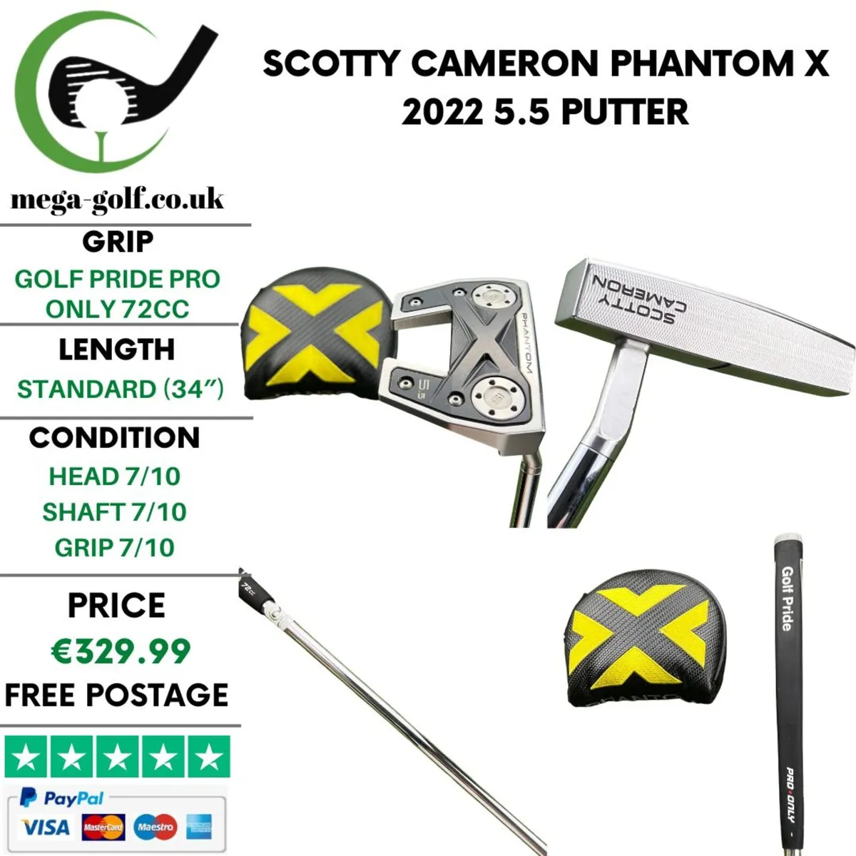 Scotty Cameron Phantom X 2022 5.5 Putter / 34" - Image 1