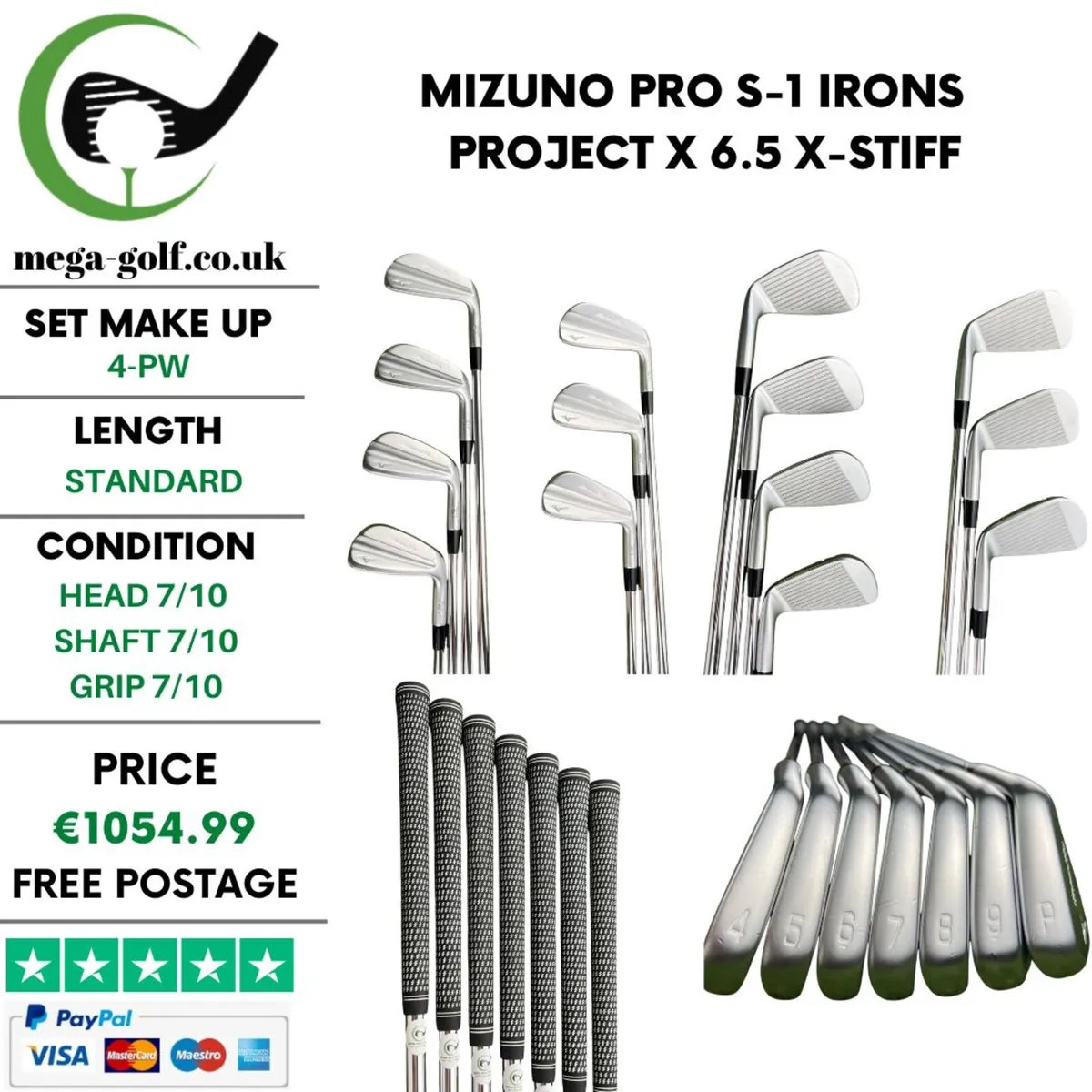 Mizuno Pro S-1 Irons / 4-Pw /Project X 6.5 X-Stiff - Image 1