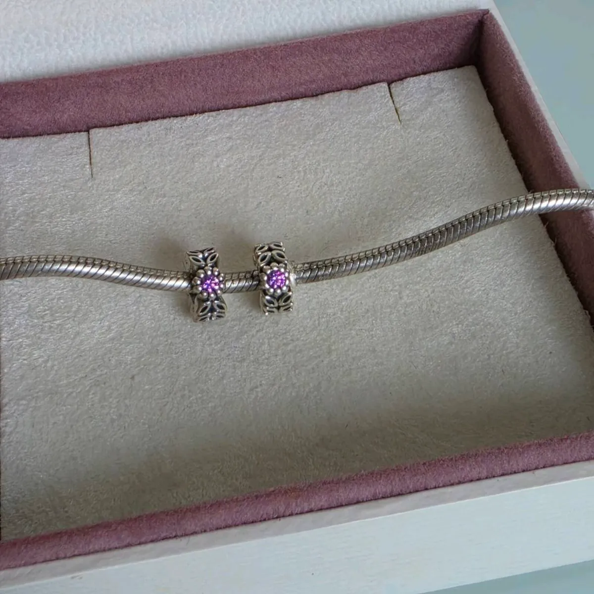 Pandora  purple sparkling forest spacer charms - Image 1