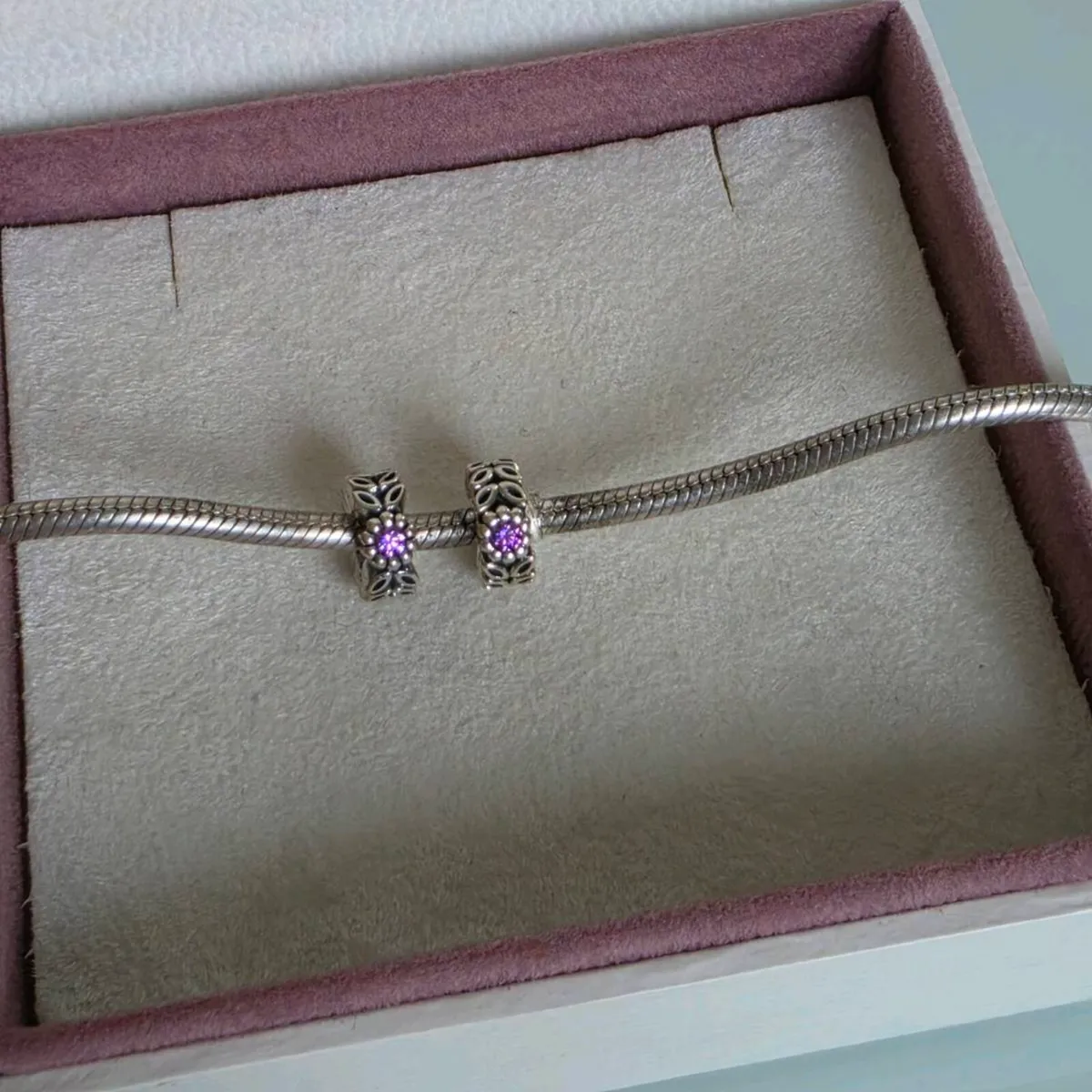 Pandora  purple sparkling forest spacer charms - Image 2