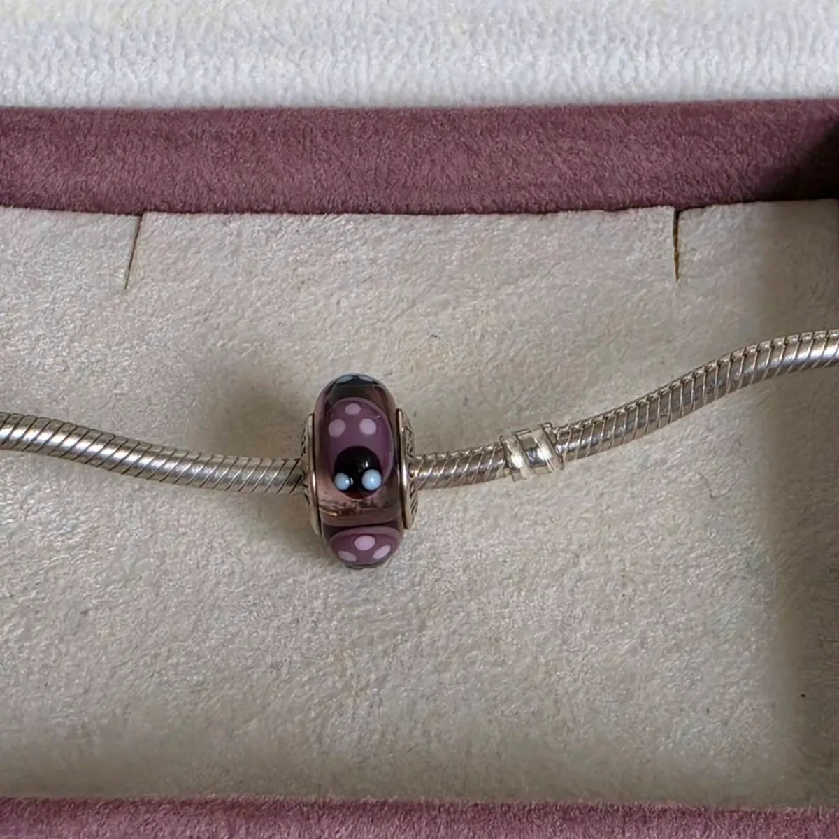 Pandora purple ladybug murano glass charm - Image 1