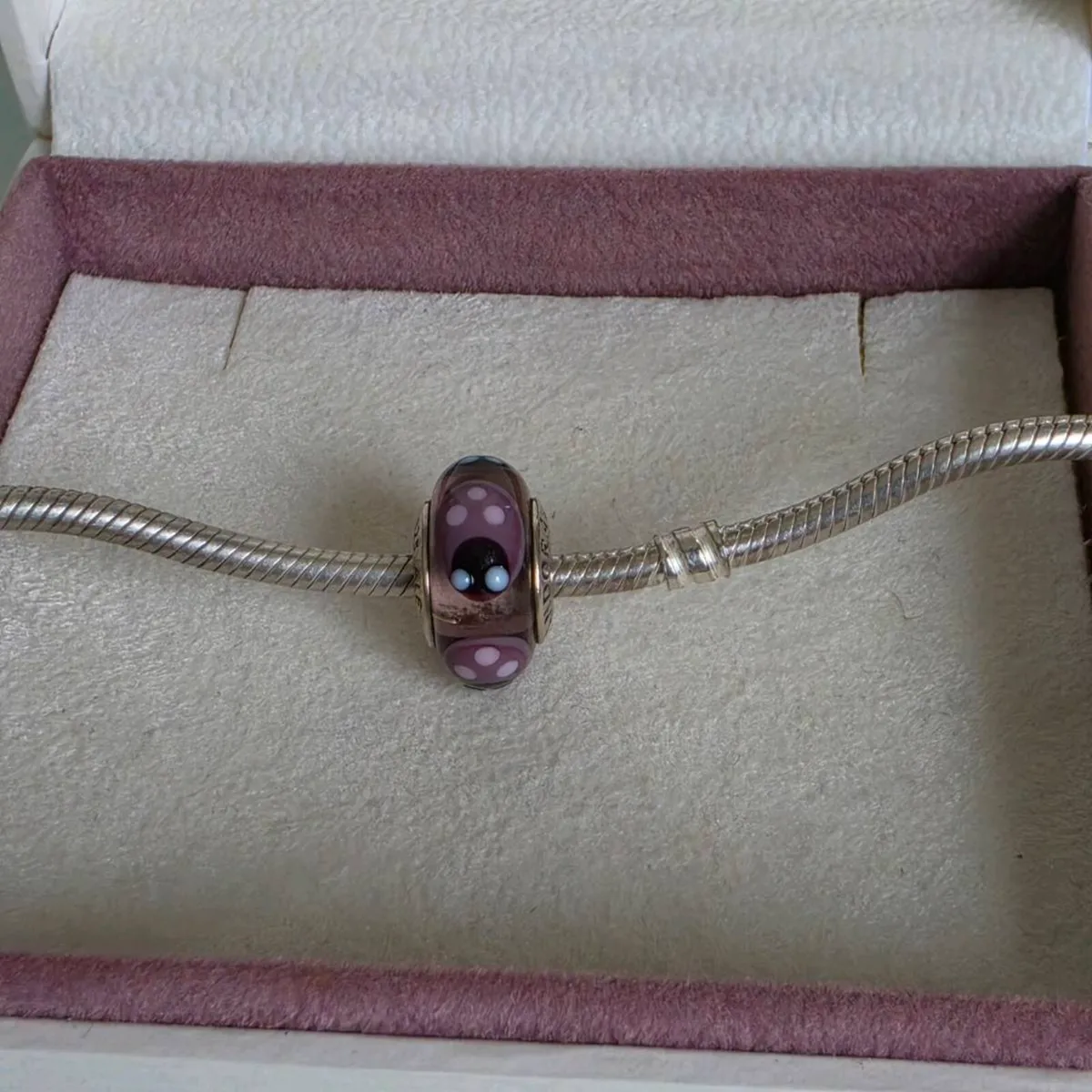 Pandora purple ladybug murano glass charm - Image 2