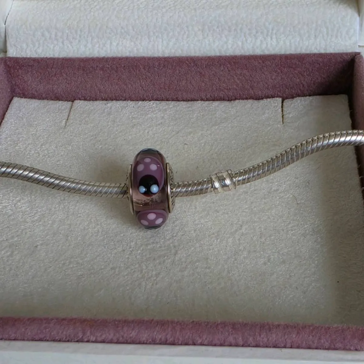 Pandora purple ladybug murano glass charm - Image 3