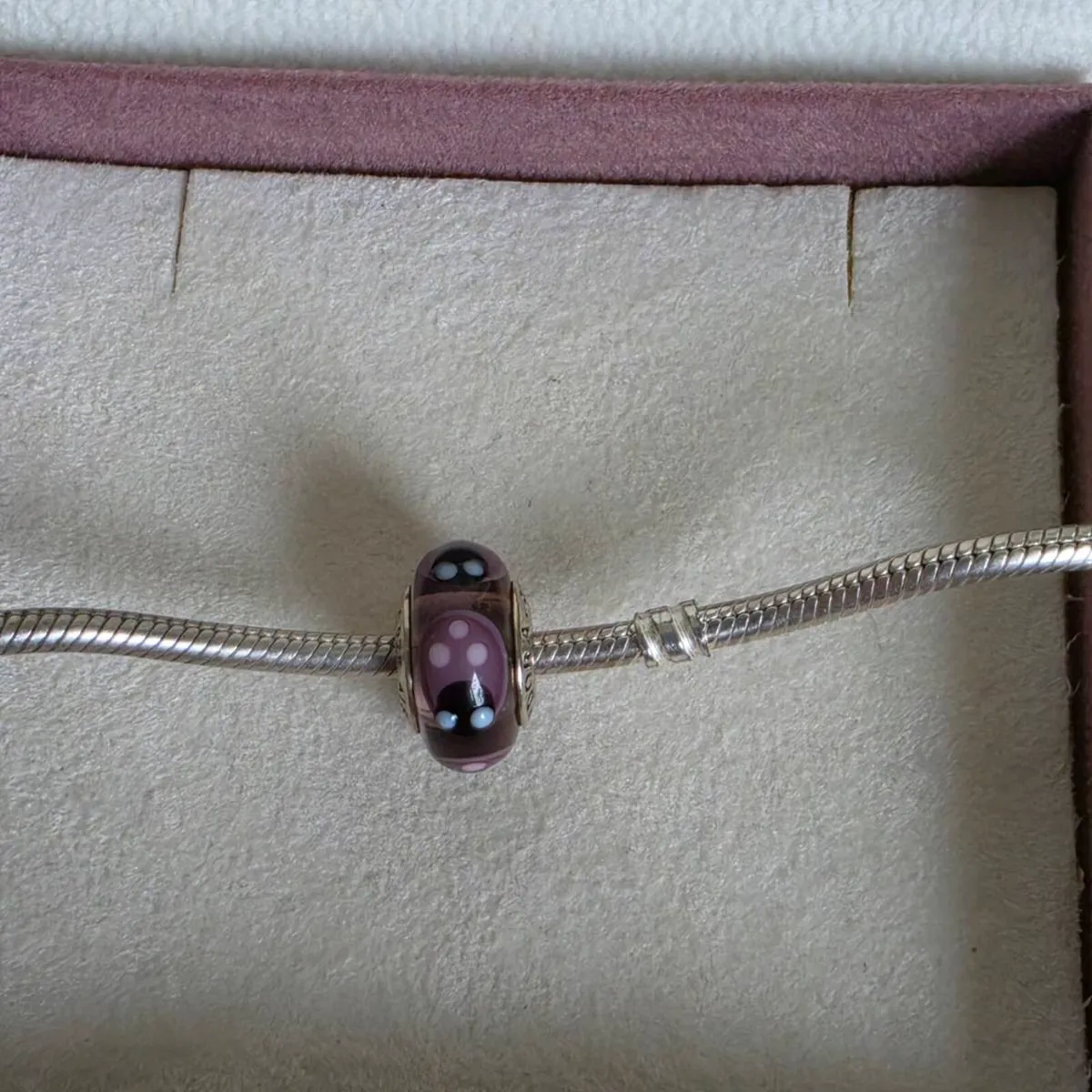 Pandora purple ladybug murano glass charm - Image 4
