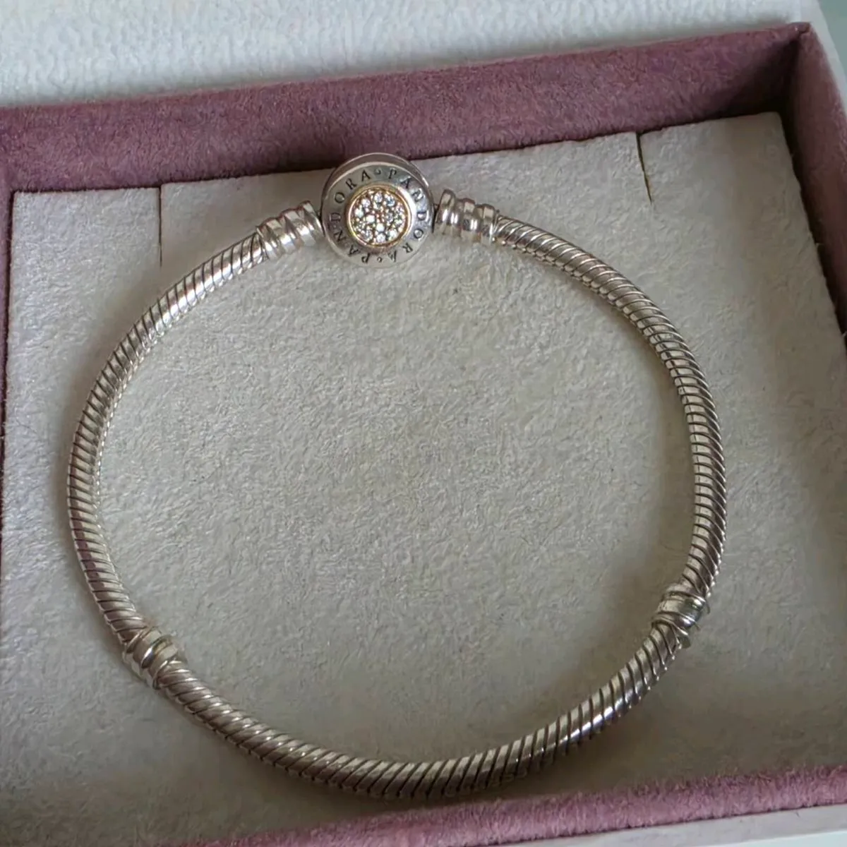 PANDORA 2-TONE SIGNATURE BRACELET  925/585 ALE 14k - Image 1