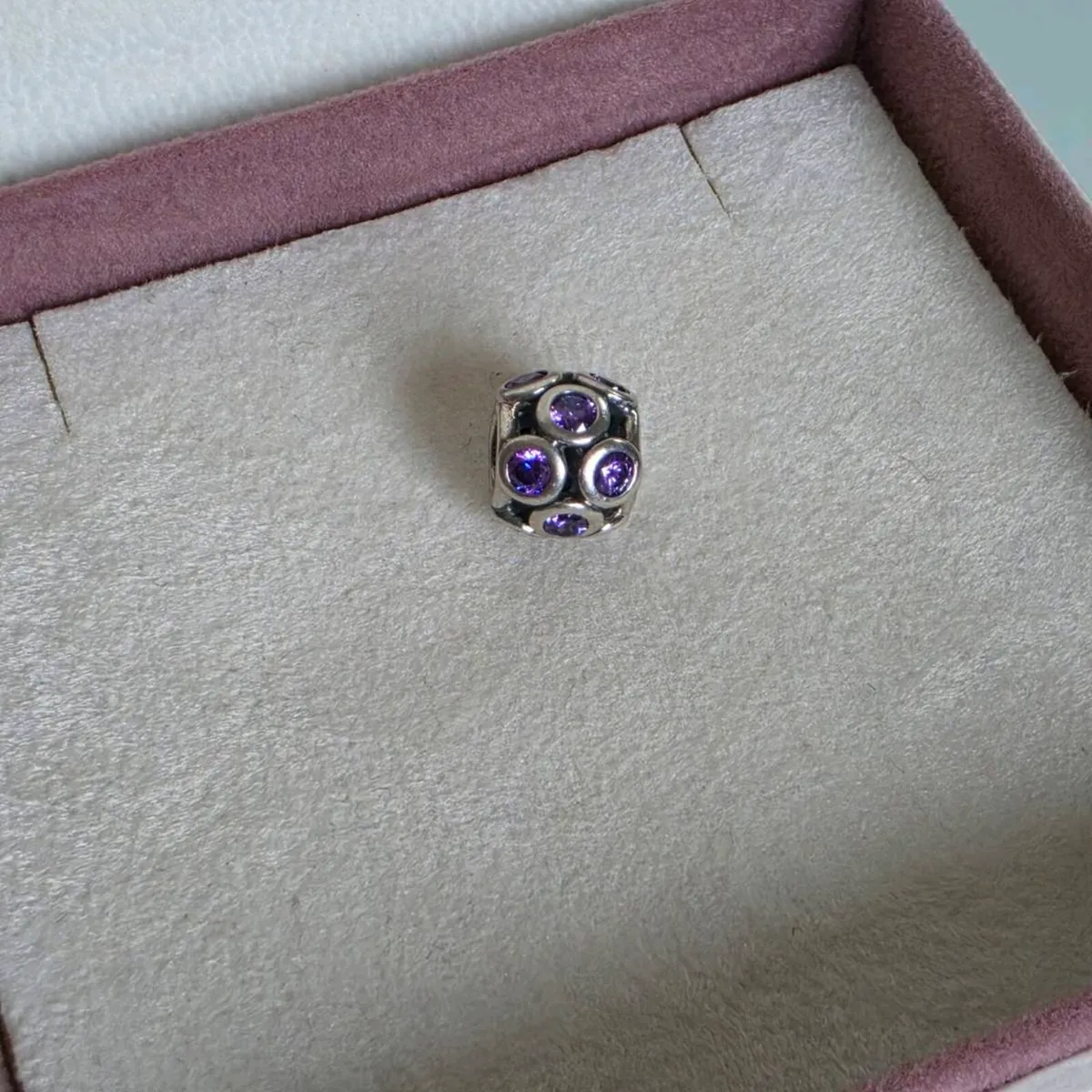 Pandora sterling silver amethyst bead  purple gems - Image 2