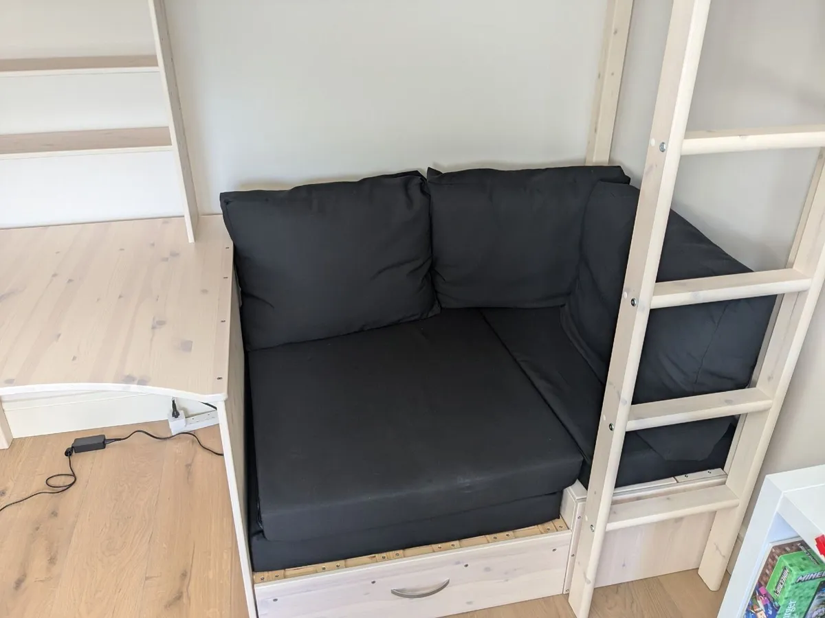 Kids bed, desk, sofa and extra pull out bed combo - Image 3