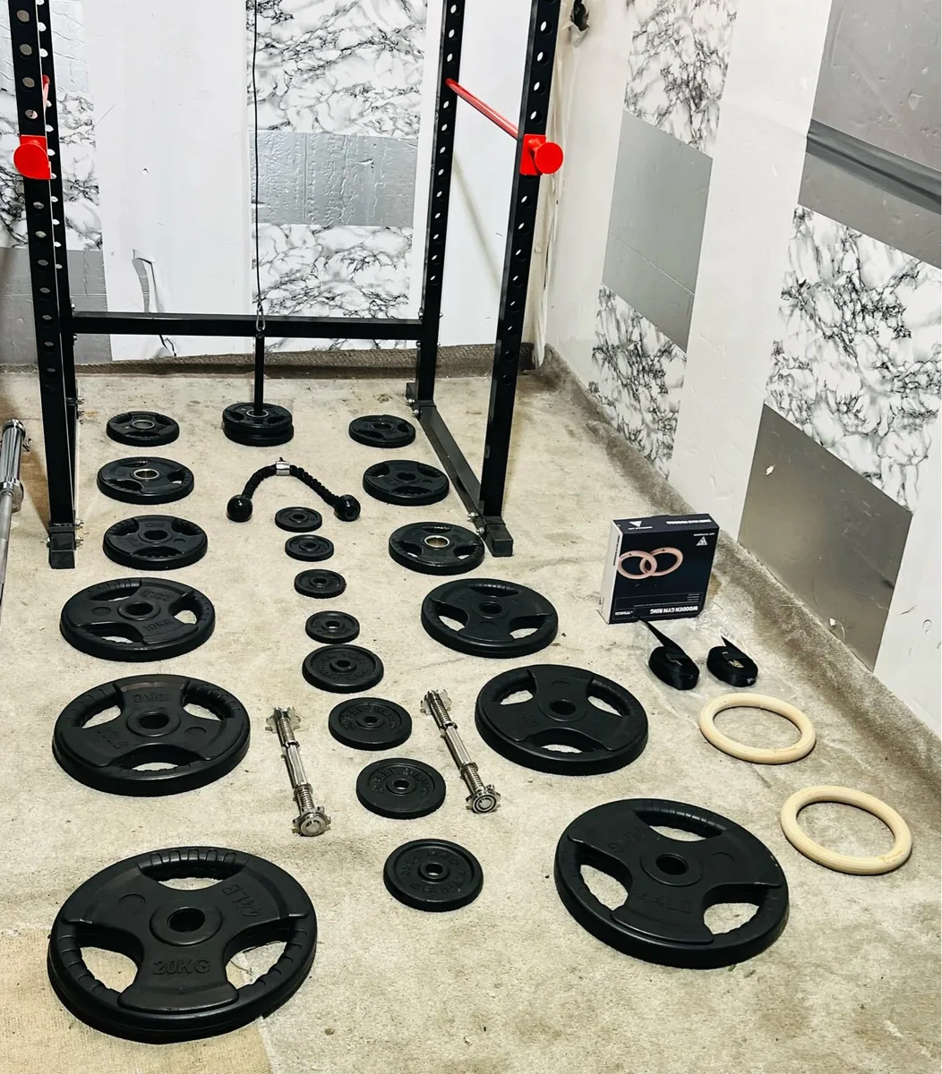 COMPLETE GYM SETUP 135KG BARBELL SET POWER RACK++ - Image 4