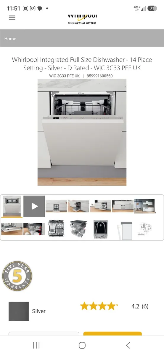 Whirlpool Dishwasher - Image 1