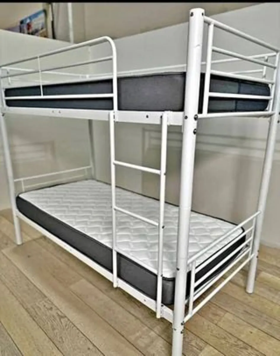 White single Metal Bunk Bed FREE DELIVERY - Image 1