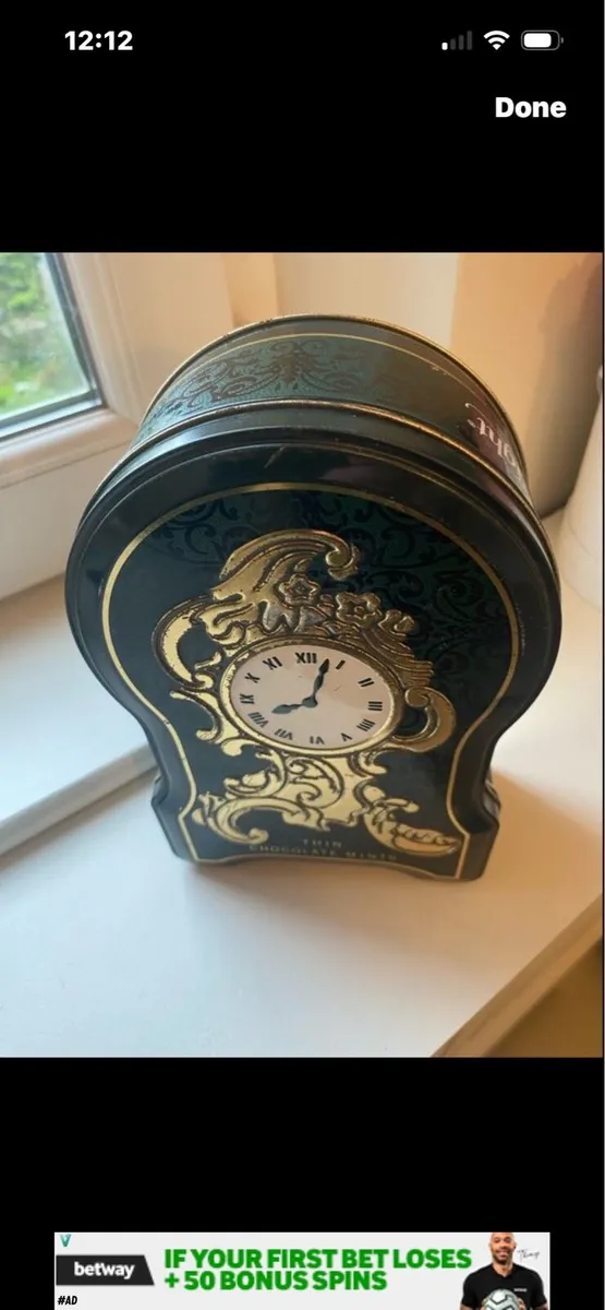 Vintage After Eight Clock Shaped Tin Box - Image 2